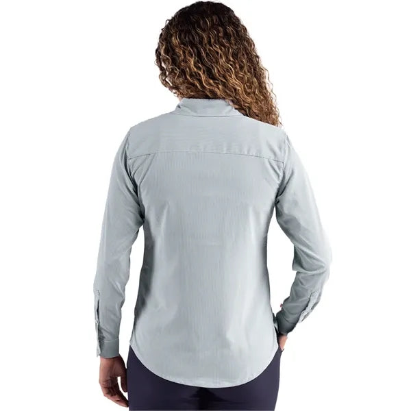Cutter & Buck Skyline Recycled Pinstripe Womens Long Slee...