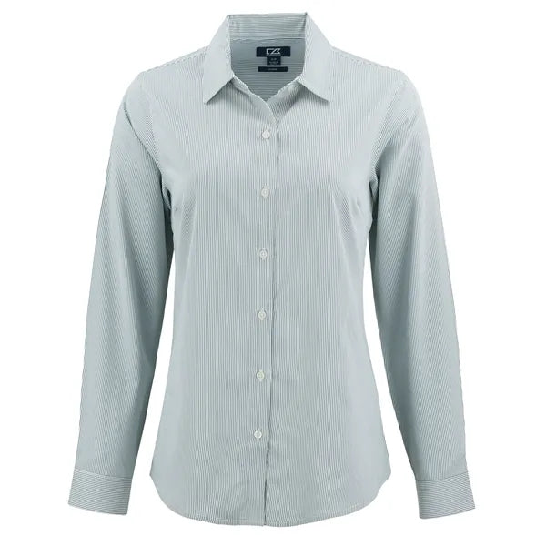 Cutter & Buck Skyline Recycled Pinstripe Womens Long Slee...