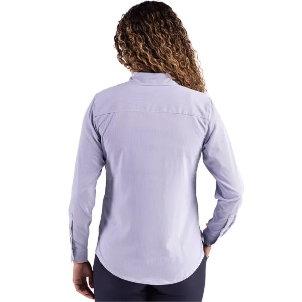 Cutter & Buck Skyline Recycled Pinstripe Womens Long Slee...