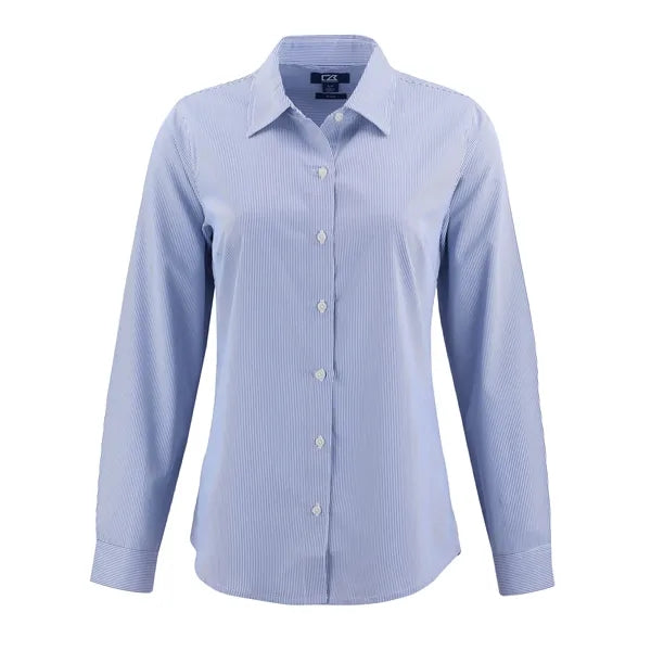 Cutter & Buck Skyline Recycled Pinstripe Womens Long Slee...
