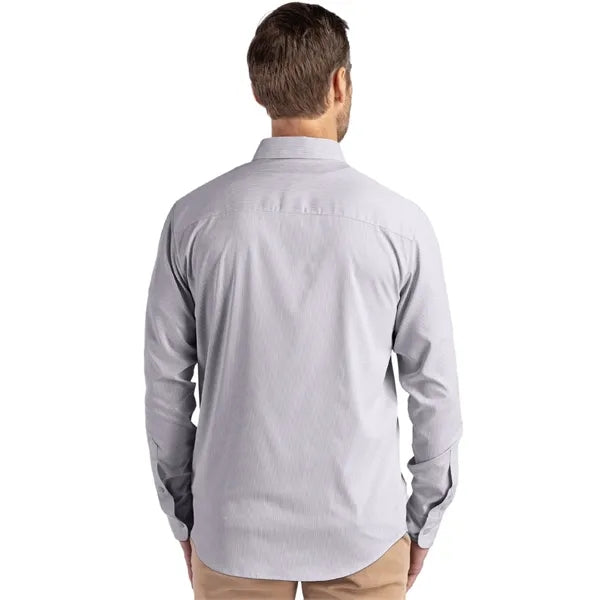 Cutter & Buck Skyline Recycled Pinstripe Mens Long Sleeve...