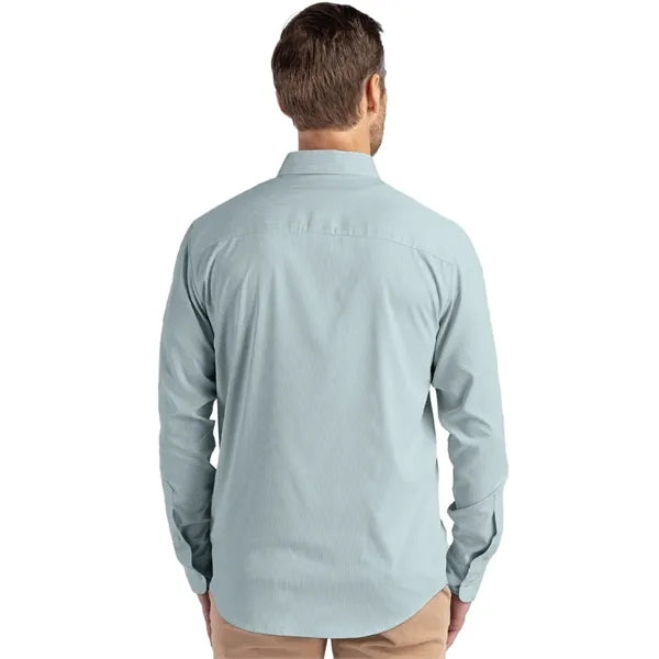 Cutter & Buck Skyline Recycled Pinstripe Mens Long Sleeve...