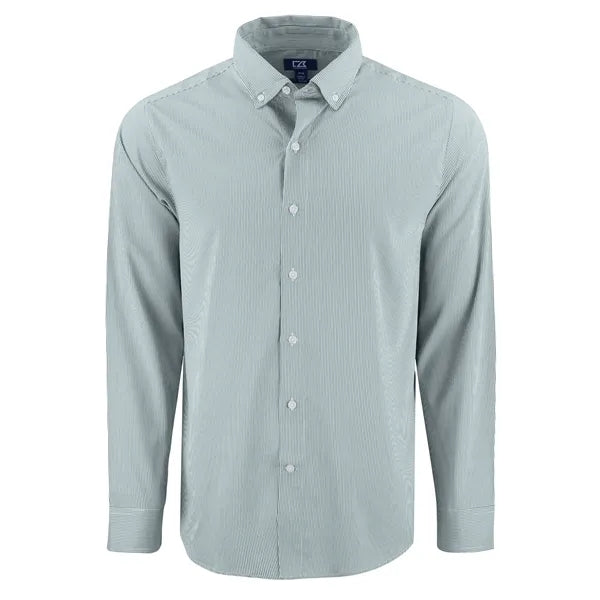 Cutter & Buck Skyline Recycled Pinstripe Mens Long Sleeve...