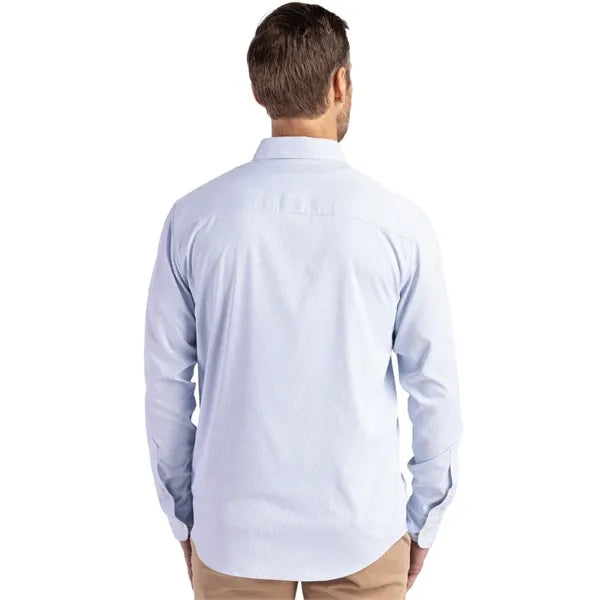 Cutter & Buck Skyline Recycled Pinstripe Mens Long Sleeve...