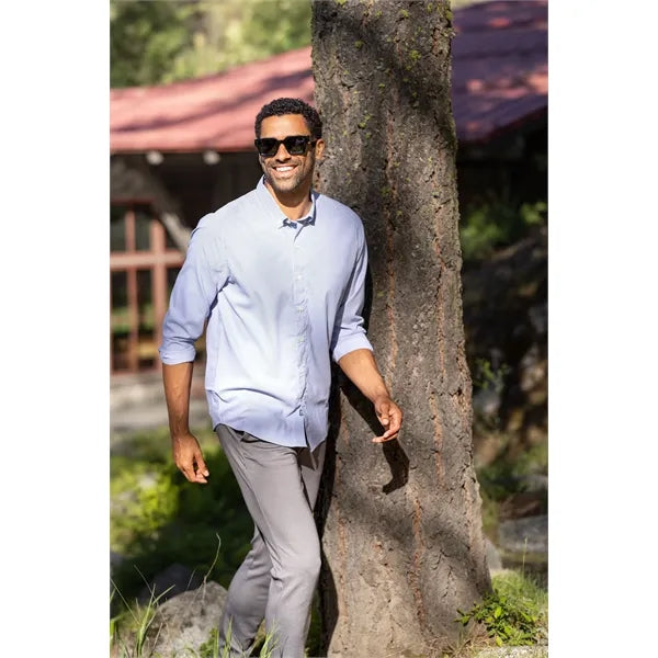 Cutter & Buck Skyline Recycled Pinstripe Mens Long Sleeve...