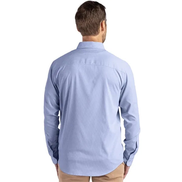 Cutter & Buck Skyline Recycled Pinstripe Mens Long Sleeve...