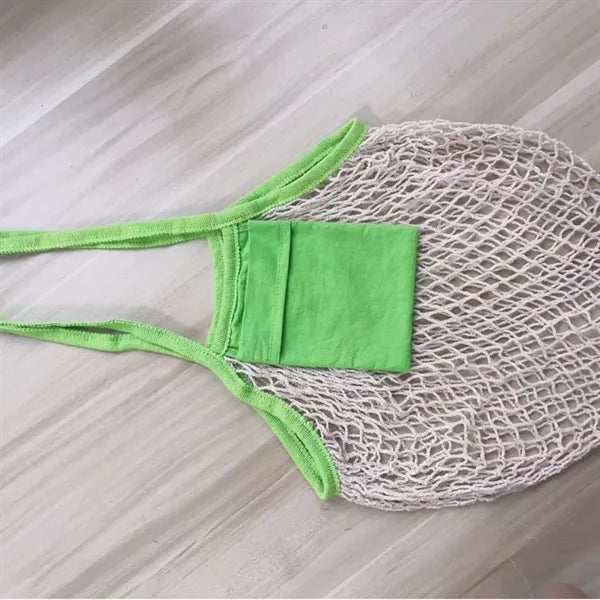 Collapsible Cotton Mesh Tote With Front Pocket