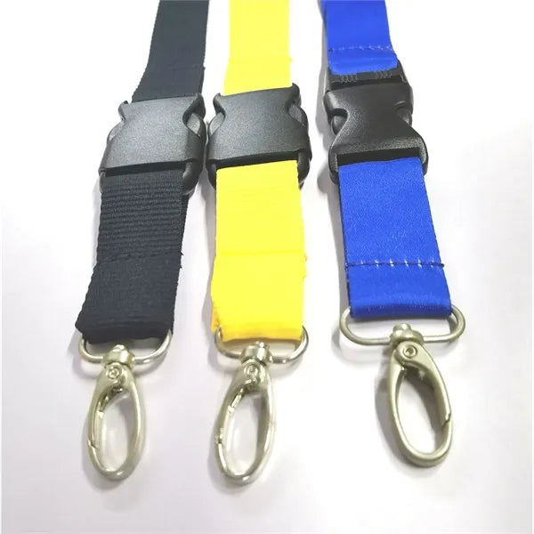 1" Polyester Lanyard With Slide Buckle & Oval Clip