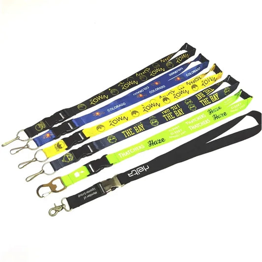 1" Polyester Lanyard With Slide Buckle & Oval Clip