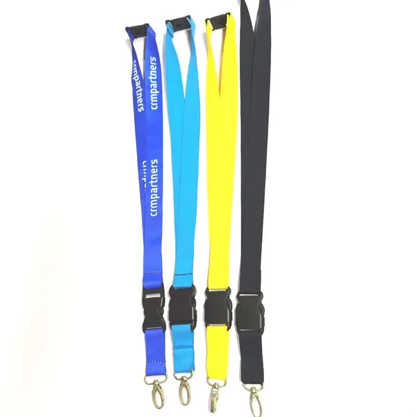 1" Polyester Lanyard With Slide Buckle & Oval Clip