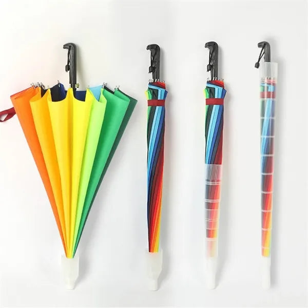 16-Panel Rainbow Golf Umbrella With Steel Frame