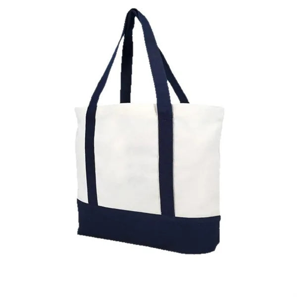 10 Oz. Cotton Canvas Boat Tote Bag With Front Pocket