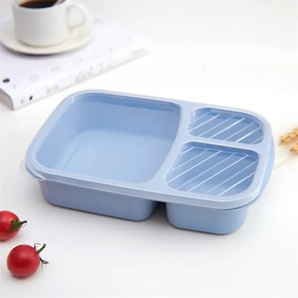 3-Compartment Wheat Straw Bento Lunch Box