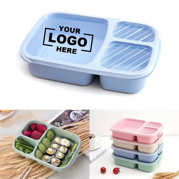 3-Compartment Wheat Straw Bento Lunch Box