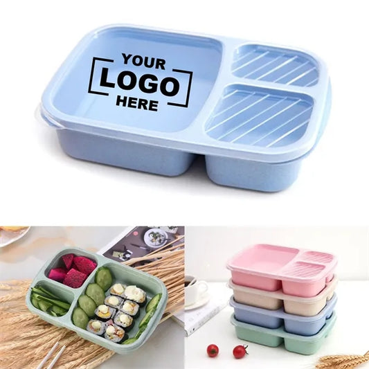 3-Compartment Wheat Straw Bento Lunch Box