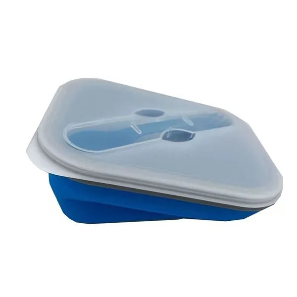 Collapsible Silicone Lunch Box With Utensil Set