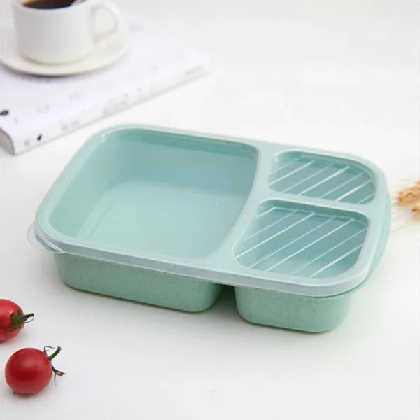 3-Compartment Wheat Straw Bento Lunch Box