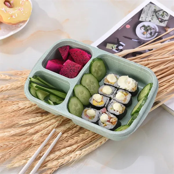 3-Compartment Wheat Straw Bento Lunch Box