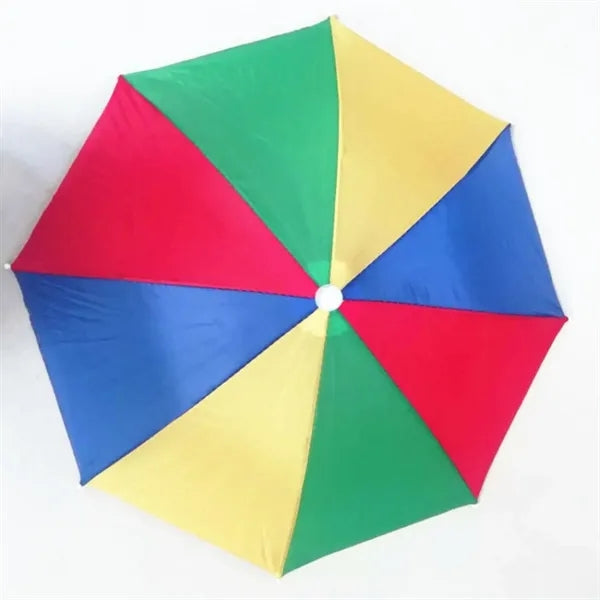 Colorful Hands-Free Rainbow Umbrella Hat