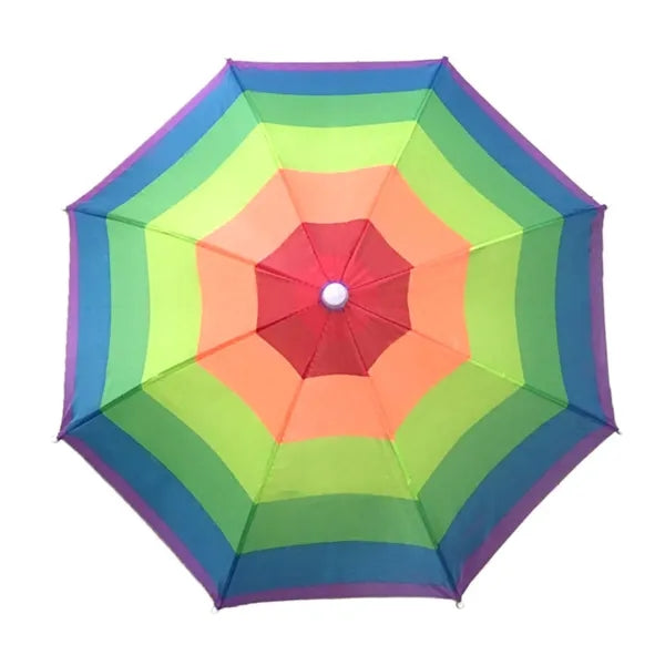 Colorful Hands-Free Rainbow Umbrella Hat