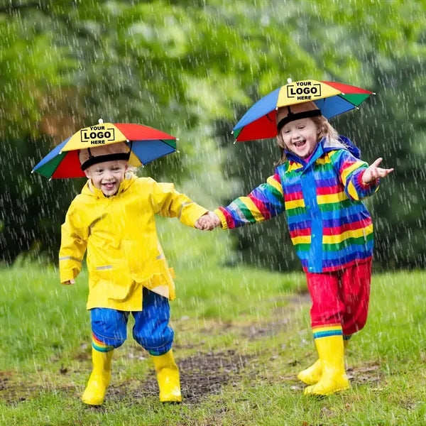 Colorful Hands-Free Rainbow Umbrella Hat