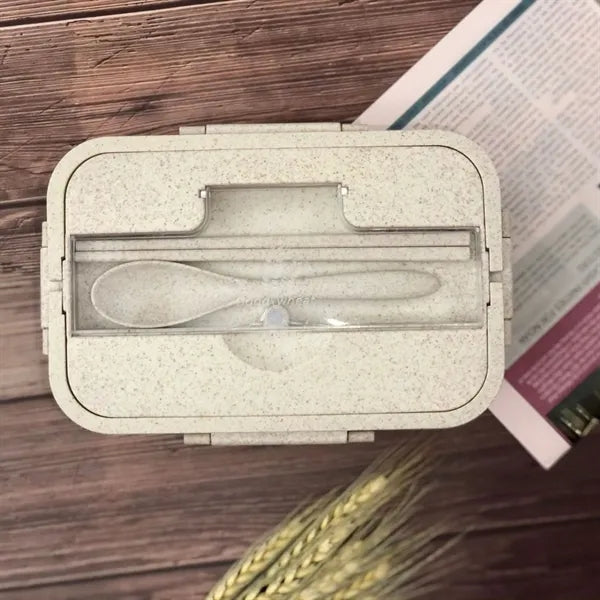 Eco Wheat Straw Lunch Box Set With Utensils