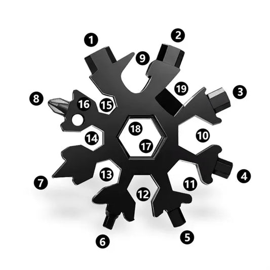 18 In 1 Stainless Steel Snowflake Multitool