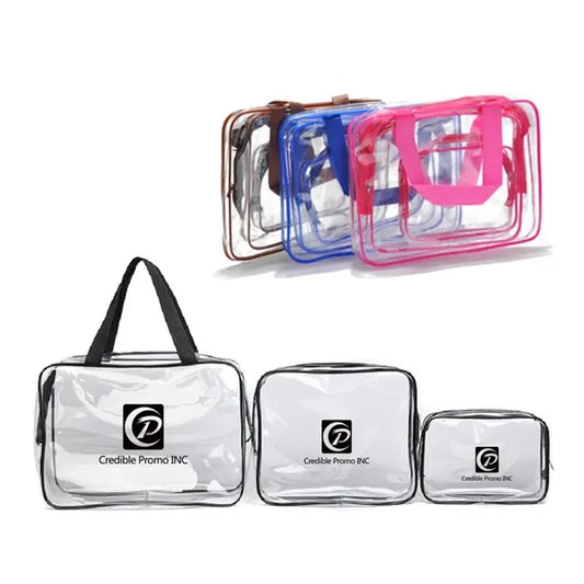 3 Pieces Large Clear Travel Bags for Toiletries