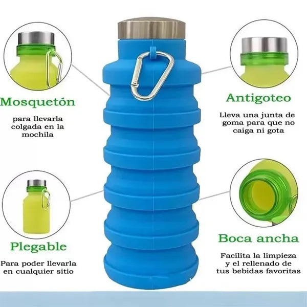 Collapsible Silicone Water Bottle 500ml