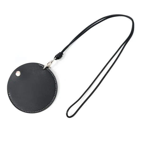 PU Leather Neck Strap Earphone Pouch