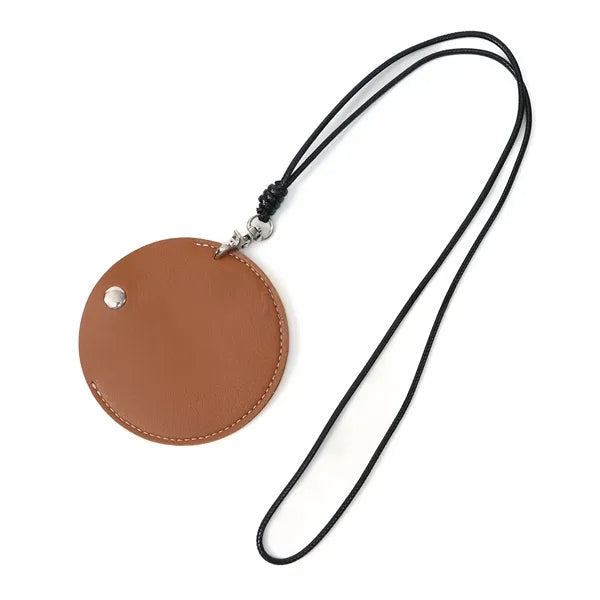 PU Leather Neck Strap Earphone Pouch