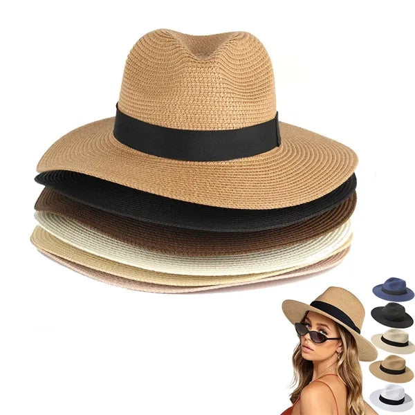 Unisex Wide Brim Classic Straw Panama Hat
