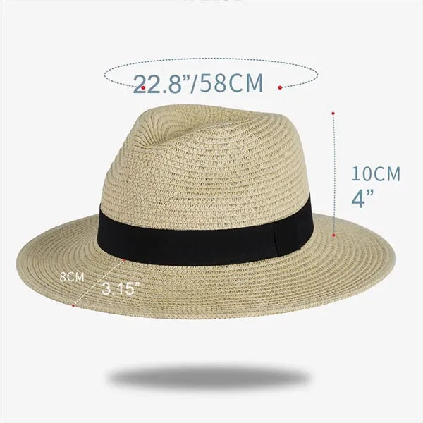 Unisex Wide Brim Classic Straw Panama Hat