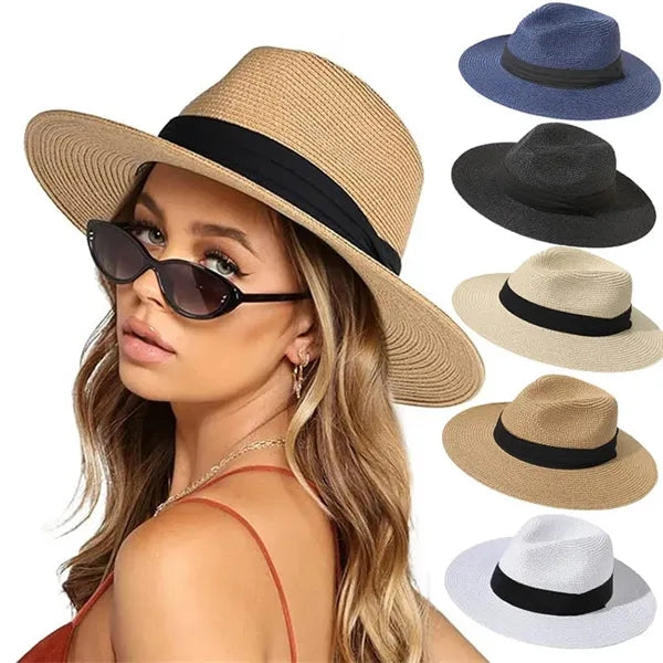 Unisex Wide Brim Classic Straw Panama Hat