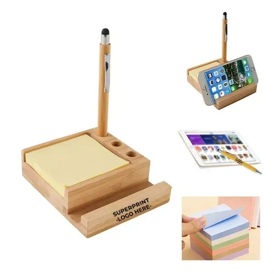Desk Organizer Phone Holder With Stylus Pen & Sticky Notes