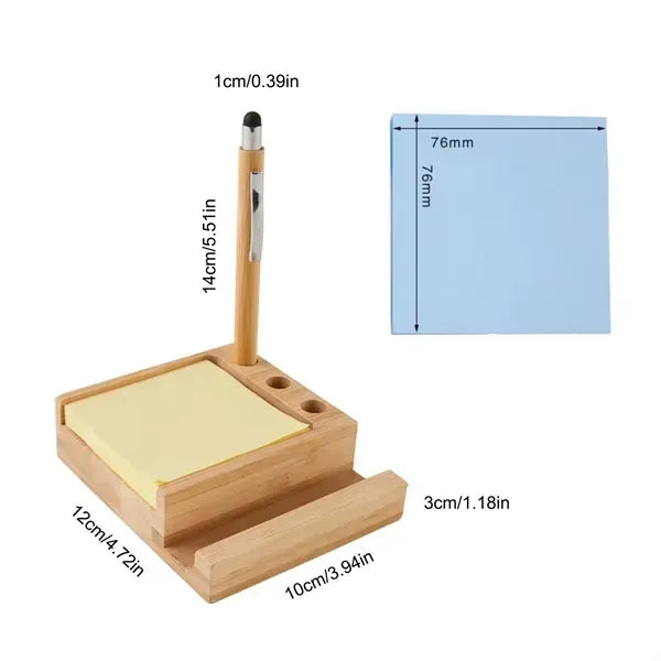 Desk Organizer Phone Holder With Stylus Pen & Sticky Notes