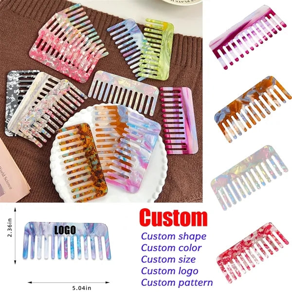 Fashion Colorful 5.04inch Rectangular Acetate Comb