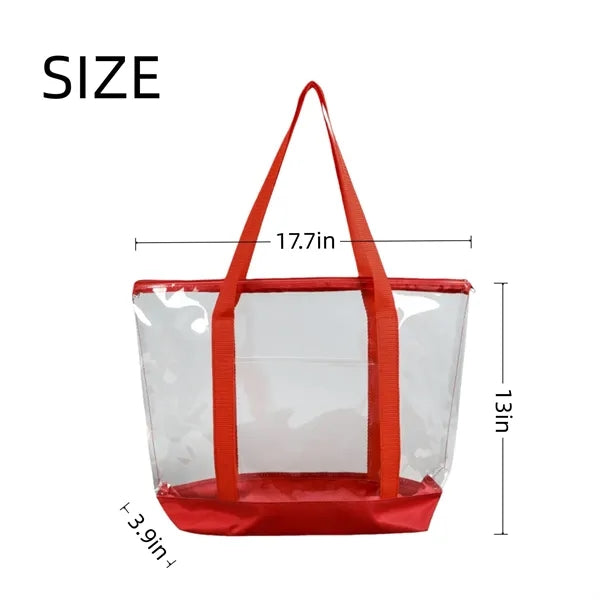 PVC Fashion Clear Shopping Bag With Zipper Closure