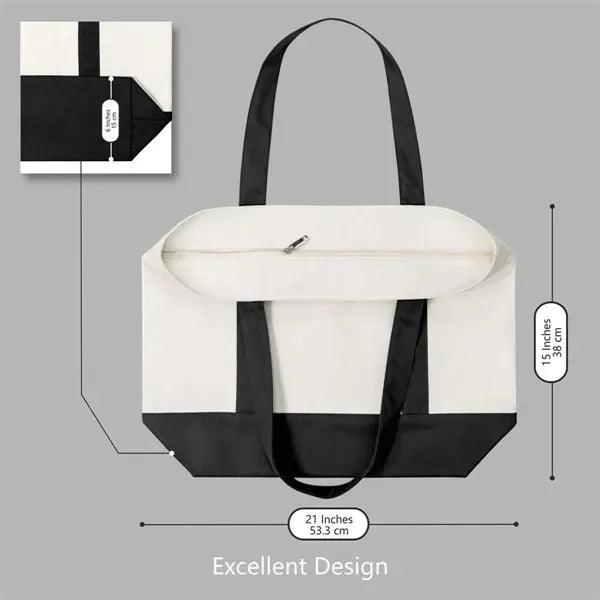 Custome Stylish Durable Canvas Tote Bag with External Pocket