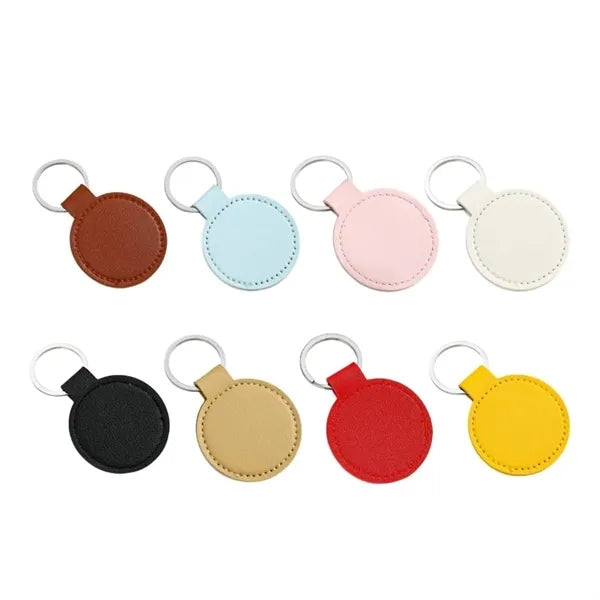 Round Leather Keychain Holder