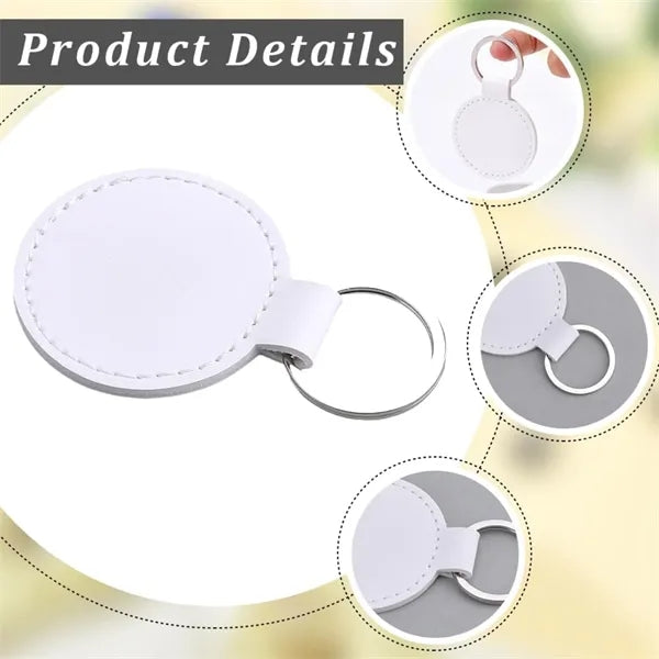 Round Leather Keychain Holder