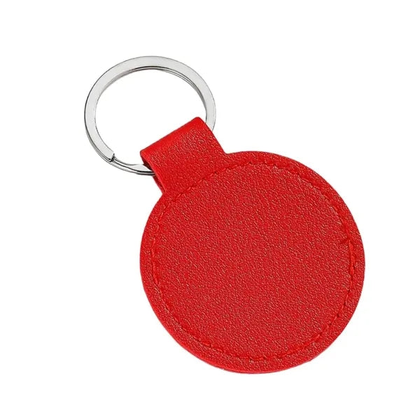 Round Leather Keychain Holder