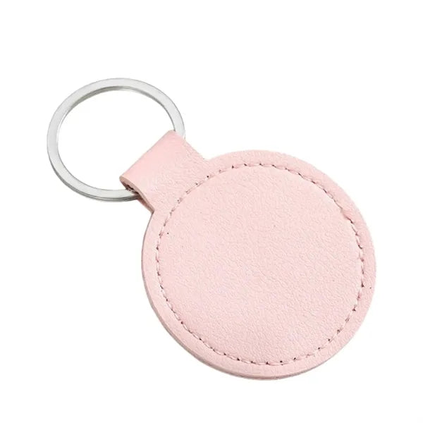 Round Leather Keychain Holder