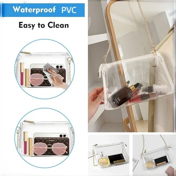 Clear Bag for Stadium with Zipper Closure