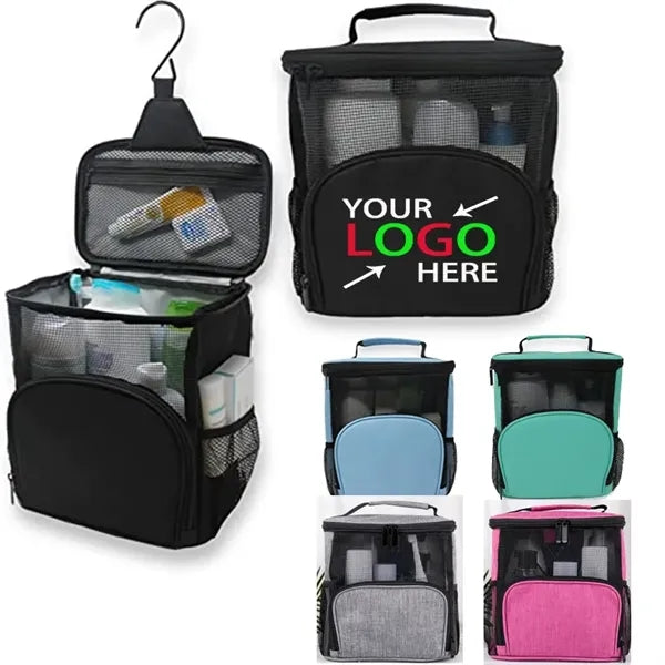 Portable Hanging Mesh Shower Bag with Hook