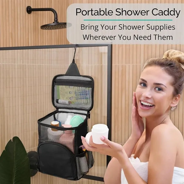 Portable Hanging Mesh Shower Bag with Hook