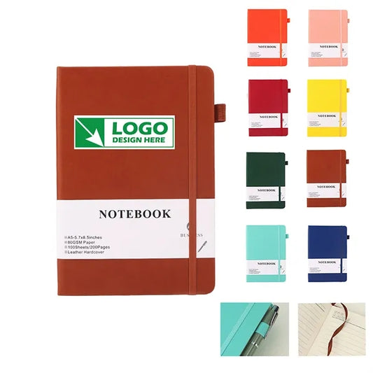 A5 200 Pages Leather Hardcover Journal Notebook
