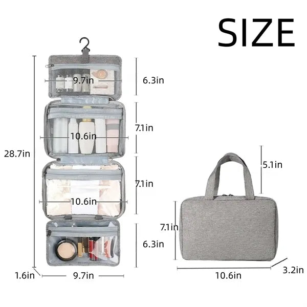 Roll up Hanging Foldable Water Resistant Toiletry Travel Bag