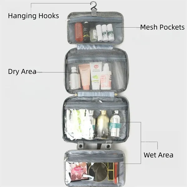 Roll up Hanging Foldable Water Resistant Toiletry Travel Bag