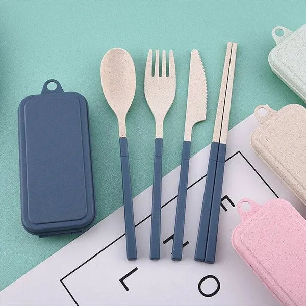 4 Pack Collapsible Portable Cutlery With Case